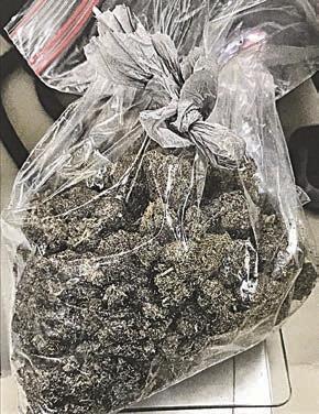 Mari juana located during the traffic stop in Schulenburg.