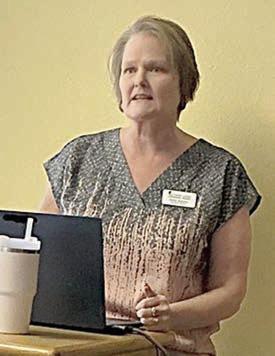 Heather Barthelme gave a program on Fayette County Community Theatre to the Literary Club.