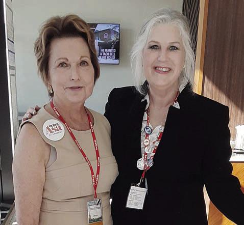 Becky Berger (right), president of Great State Republicans, with former Arkansas First Lady Susan Hutchinson (left) at the National Federation of Republican Women convention.
