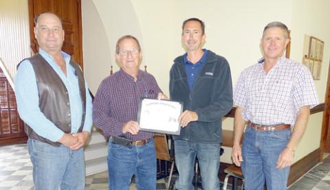 Certificate of appreciation presented to Muras