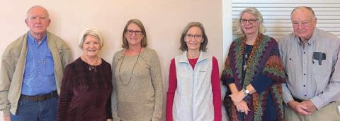 2022 officers of the Fayette County Chapter of the Czech Heritage Society of Texas installed on Feb. 6 were (from left) treasurer, Alfred Ermis; president, Betty Danner; secretary, Vera Wehring; director, Marilyn Cernoch; director, Cathleen Noska; and director Johnny Polasek. Not shown are vice president, Elizabeth Ripple; and directors, Adrienne Kobza, Carolyn Heinsohn and Joe Ripple.