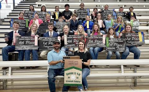 Fayette County 4-H livestock judging team members and coaches