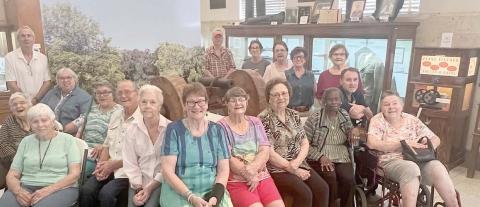 A CONTiNgeNT OF SeNiOR CONNeCTiONS memBeRS traveled to Gonzales recently to learn about the city’s important role in Texas history, visiting many sites where action took place. Two knowledgeable guides shared the story. The tour ended at the Gonzales Memorial Museum, where everyone gathered to view one of the “Come & Take It”cannons and many fascinating displays.
