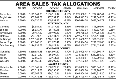 Sales tax allocations