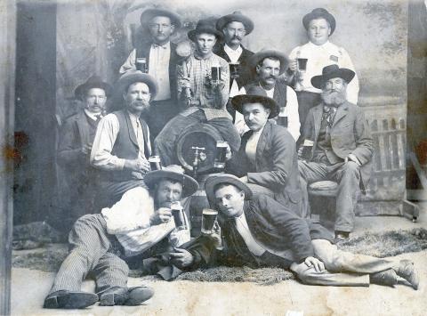 Eleven friends from Schulenburg area posed around a keg of beer, circa 1900. They are identified as John Nordhausen, Alfred Wolters, Bill Voelkel, Henry Skarke, “Old” Kleiber, Christian Gabler, “Old” Miksch, Emil Schultz Sr., Stanislav Becvar, Franz Rabel and Huebner (a shoemaker). Photo Courtesy of Fayette Heritage Museum & Archives