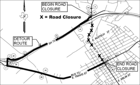 Highway 77 in La Grange to be closed for construction