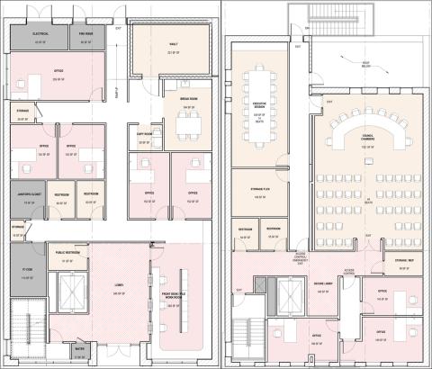 Interior floor plan design for City Hall 