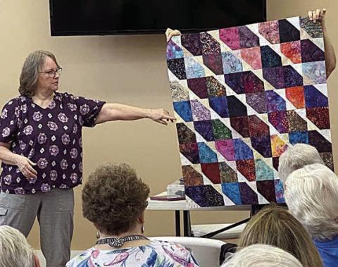 Asbill gives pointers at Quilt Guild meeting