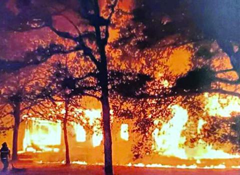 A house fire on Plum Church Road west of La Grange was reported to the Fayette County Sheriff’s Office on Wednesday night, Aug. 16. Photo Courtesy of Fayette County Sheriff’s Office
