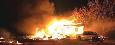 House in Swiss Alp area destroyed by fire