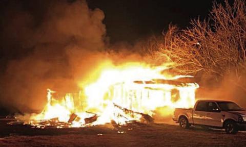 An early-morning blaze destroyed a home in the Swiss Alp area, as reported in the Feb. 17 issue.