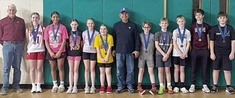 Winners at the K. of C. district free throw contest
