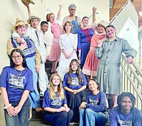 Bi-district cast and crew – (front row, from left) crew members Kara Phuong, Cheyanne Harris, Brandy Galvan, Yasmin Cortez and De’Auntriney Ellison; (left side, from left) Chris Hromadka, Anthony Doddili, Omar Aguinaga, Katry Kobza, (center back) Makayla Williams, (center) Sitara Charanza, (right side) Toree Bohlmann, Yaritza Delgado and Rilee Mache.