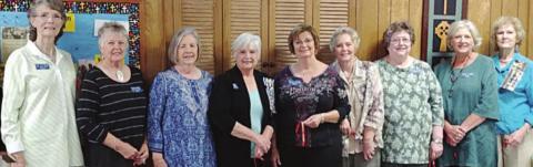 DAUGHTERS OF THE AMERICAN REVOLUTION, John Everett Chapter, officers for 2022-24 are (from left) chaplain Ann Lattimore, regent Marti Herring, vice regent Paula Johnson, registrar Jennie Muggli, treasurer Susan Glover, corresponding secretary Judy Zachmeyer, recording secretary Marilyn Wade, historian Connie Dittrich, honorary chapter regent Randa Simmons, (not shown) librarian Chaney Gregory and parliamentarian Jana Semler.