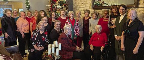 The Schulenburg Garden Club held its Christmas party on Thursday, Dec. 14, 2023 at Frisch Auf! Valley Country Club in La Grange. Shown are (front row, from left) Jan Ripper, Carolyn Neely, Janet Kobza, Mary Ann Jurica, Bernice Havel, (back row) Patricia Greeson, Julie Clements, Debbie Vellella, Barbara Vinson, Debbie Behlen, Gail Hammontree, Shirley Winkelman, Jerry Leonard, Delia Jurica, Mary Demel, Bonnie Baker, Billie Rightmer, Shawn Willis, Dana Havel, Lisa Dennis and Janet Murphy.