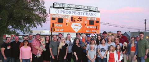 New scoreboard signage dedicated to honor David Husmann