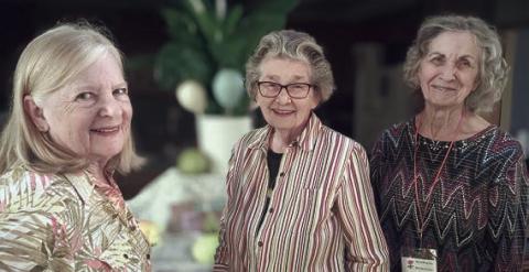 Hostesses were (from left) Janet Murphy, Ruth Fabian and Wanda Brown.