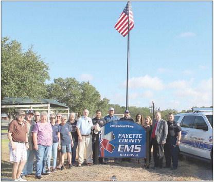 Hermann Sons life donates flagpole, flag for eMS station