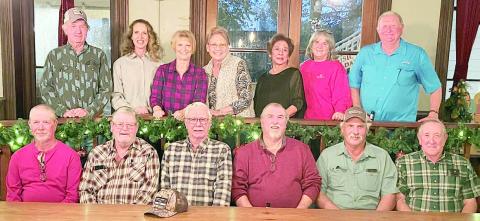 The first-ever City of Schulenburg retirees party was held on Thursday, Dec. 7 at Sengelmann Hall. It represented an accumulation of 371 years of service. A few retirees were missing but hopefully everyone will get to attend next year. Shown are (front row, from left) Eugene Schrader, Clarence Ahlschlager, Arnold Stoever, Ronnie Bohac, Allen Matus, Marvin Wick, (back row) Glen Muhlstein, Melissa Shepard, Debi Holz, Gloria Oeding, Pauline Segura, Candace Berger and Clarence Harteinsteiner.