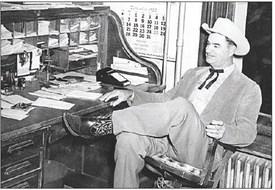 Jim Flournoy, who served as Fayette County Sheriff from 1945-81 and died in 1982. The calendar in the background is from December 1953. Photo Courtesy of Texas Heroes Museum in the Old Jail in La Grange