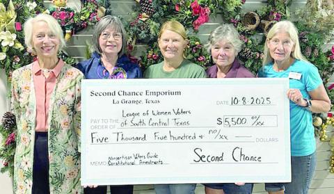 Second Chance donates toward LWV voter guide