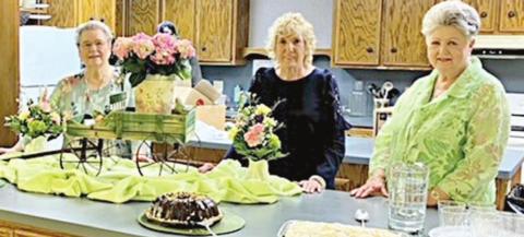Hostesses for the Garden Club meeting were (from left) Janet Kobza, Barbara Vinson and Patricia Greeson.