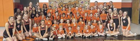 The Schulenburg ISD cheerleaders hosted a mini cheer camp for 52 campers from Wednesday, July 9 through Friday July 11. The sessions were held in the new gym from noon to 2:30 p.m. The camp was open to students completing pre-K through those completing fifth grade. The mini cheerleaders learned chants, a cheer and a dance. The camp participants are also invited to perform a cheer during halftime of the first home football game for the Shorthorns on Friday, Aug. 29.
