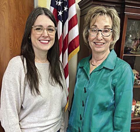 Guest speaker Holly Czimskey (left) is shown with club president Diana Mikesky (right).