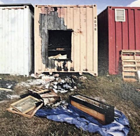 storage container catches fire at Warrenton
