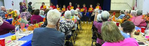 Thanksgiving lunch held by Senior Connections on Wednesday, Nov. 15 at the KC Hall featured entertainment by St. Rose of Lima Catholic School students.