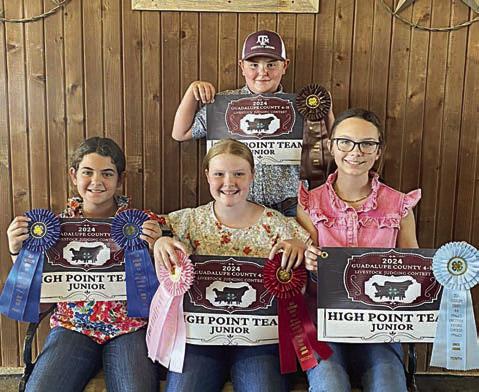 Champion Junior Team – (front row, from left) Adalyn Carrales, Kaisley Janecka, Tatum Fritsch and (back) Abraham McBride. Abraham McBride is a member of the Schulenburg 4-H.