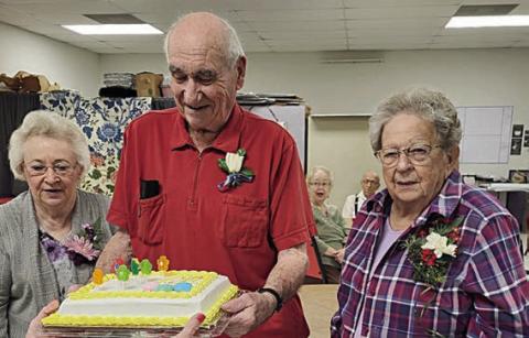Birthday honorees for October included (from left) Helen Ohnheiser, Allen Hoelscher and Irene Janda.