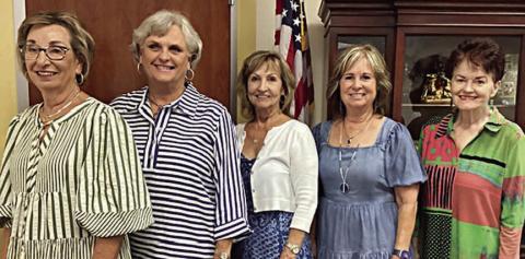 Officers of the Schulenburg Literary Club serving from September 2024 to May 2026 are (from left) president Diana Mikesky, vice president Debra Blansitt, secretary Veronica Smith, treasurer Connie Kocurek and reporter Betty Herzik.