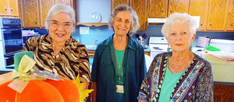 Hostesses at the Garden Club meeting were (from left) Jan Ripper, Wanda Brown and Mary Demel.