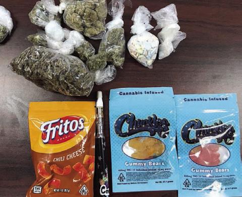 Drugs confiscated when a search warrant was executed in La Grange on Nov. 17 included ecstasy pills, packets of THC gummies and edibles, and marijuana.