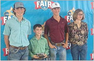 Commercial Heifer Show exhibitors were (from left) Jayse Janda, Crockett Guenther, Grant Kubala and Emma Kubala.