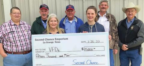 Second Chance gives $15,000 to 10 county VFDs