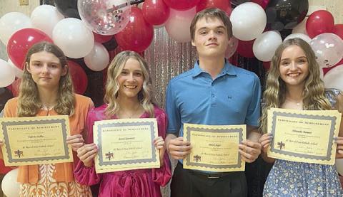 Top 8th Grade Students – (from left) Valerie Sedlar, Jenna Guentert, Brock Seger and Miranda Bonner.