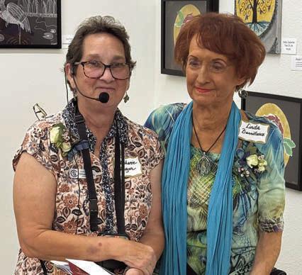 THE first place People ’s Choice Awa rd at the Ageless Artistry show went to Linda Barrilleaux (right) for her piece Spanish Dagger. Senior Connections program director Stephanie Shroyer (left) presented the award.