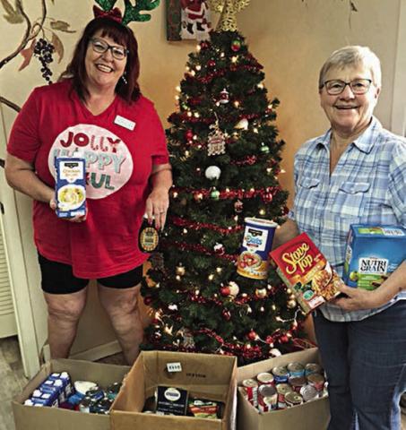 Schulenburg Family Fitness Center recently held a food drive benefiting the Schulenburg Area Food Pantry. The Fitness Center staff and members donated 126 pounds of nonperishable food. Schulenburg Family Fitness Center remembers the true meaning of Christmas and wishes everyone love and good health this Christmas season. Shown are (from left) Deannie Crim, gym manager, and Louise Berger, Schulenburg Area Food Pantry volunteer.