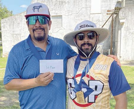 First Place – “Designated Drinkers” - (from left) Eugene Trejo and Jordan Pesl. Sticker Photo By Darrell Vyvjala