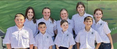 Schulenburg 4-H CLUB OFFICER S – (front row, from left) Abraham McBride, council delegate; Gage Smrkovsky, health and safety officer; Riley Wright, historian/reporter; Crockett Guenther, council delegate; (back row) Landry Deagen, secretary; Mikayla Otto, vice president; Haley Schramek, president; Chayse Deagen, treasurer; and Kylee Hoffmann, parliamentarian.