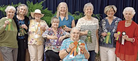 Rosette winners Front: Jan Ripper Back row, from left: Carol Archer Wanda Brown Nancy Tinsley Bonnie Baker Janet Murphy Debbie Behlen Nova Stonecipher and Mary Demel
