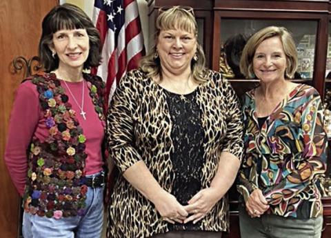 Three new members who have joined since the new Literary Club year started in September are (from left) Kathy Rorschach, Sheila Brossmann and Judy Janik.