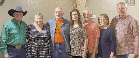 Classmates wh o began school together in fi rst grade were (from left) Elgin Kristinik, Violet (Sommer) Hollas, Sheldon Lippman, Barbara (Kahanek) Mathis, Wilbert Cernosek, Darlene (Graf) Quiring and Andy Bosl.