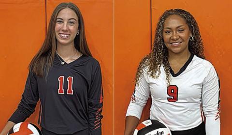 From left: Meredith Magliolo, first-team middle blocker; and Kieryn Adams, first-team libero. Sticker File Photos