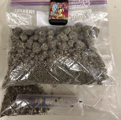 Shown above are the drugs found by SPD officers following a traffic stop last week.