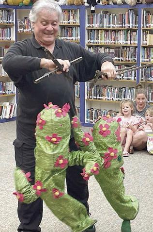 Puppets perform