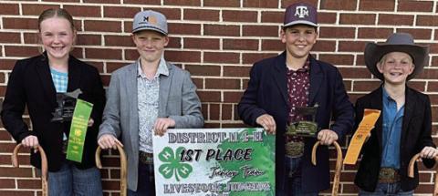 Champion Junior Team – (from left) Abigale McBride, Jehnsen Janecka, Hudson Holub and Joe Carrales.