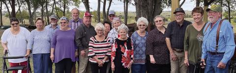 Those in attendance at the SHS class of 1963 reunion were (from l eft ) Kitty Strobel Dittrich, Lorine Shimek Machicek, Lester Clark, Margie Hranicky Collins, Harlan Guettermann, Roy Smrkovsky, Elaine Mazurek Hickman, Annie Drabek Herchek, William Roy “Bill” Michalke, Jeanette Schwenke Stuckly, Charlotte Hamilton Huebel, Virginia Olsovsky Wied, Janet Henderson Kobza, Michael Wagner, Sandra Headley Hoegemeyer and Harry Sicko.